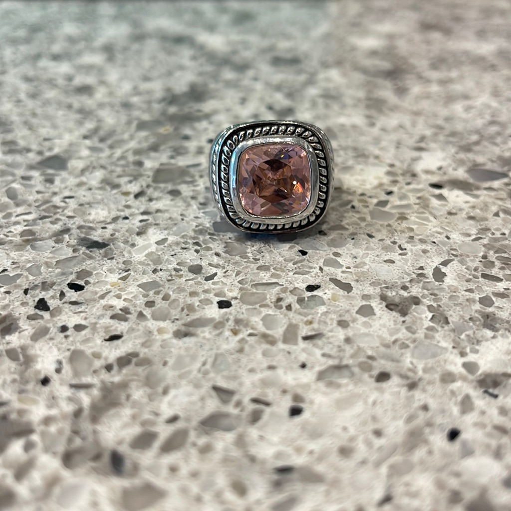 Sterling Silver Ring With Pink Gemstone